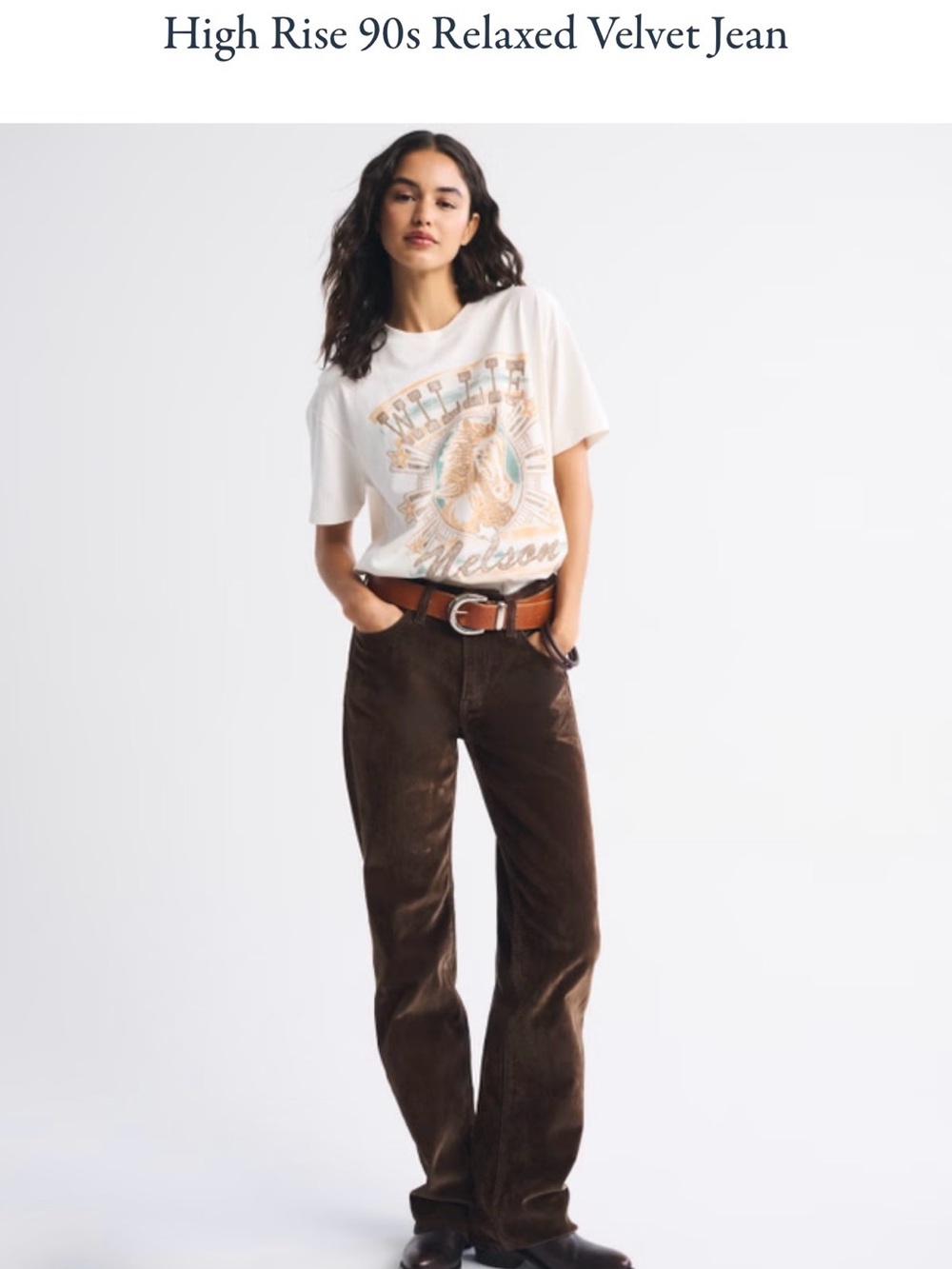 This season: High Rise Relaxed Velvet Jeans - Brown NWT